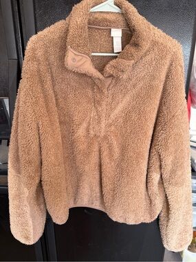 H&M Women's Teddy Jacket in Camel Brown